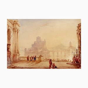 John Harper, Italianate Architectural Capriccio, Early 1800s, Ink & Wash Drawing