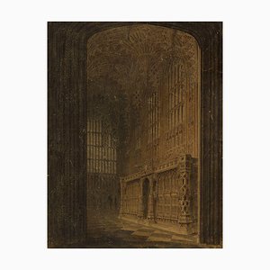 Henry VII Chapel, Westminster Abbey, Looking South West, Early 1800s, Watercolour