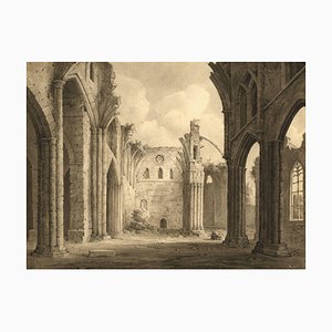John Dugmore di Swaffham, Abbazia di Melrose, Scozia, inizio XIX secolo, acquerello