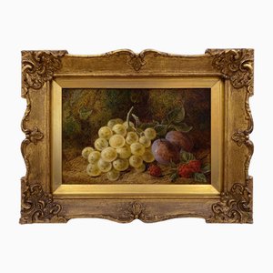 George Clare, Still Life with Grapes, Damsons & Raspberries, 1880s, Oil Painting