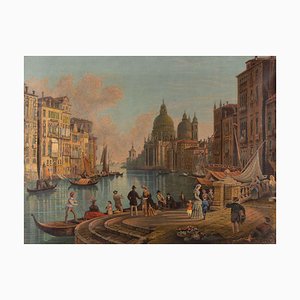 Veduta di Santa Maria della Salute sul Canal Grande, Venezia, 1900, Dipinto ad olio