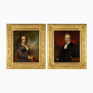John Stirling, Portraits of Scottish Cleric & His Wife, 1851, Ölgemälde, 2er Set