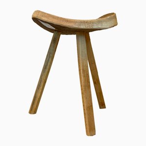 Rustikaler Hocker aus Fichtenholz