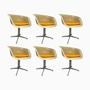 Fiberglass La Fonda Armchairs by Charles and Ray Eames for Herman Miller, 1960s, Set of 6