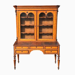 Librería de escritorio francesa de arce, década de 1870