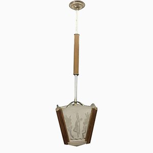 Lámpara colgante italiana Art Déco, años 30