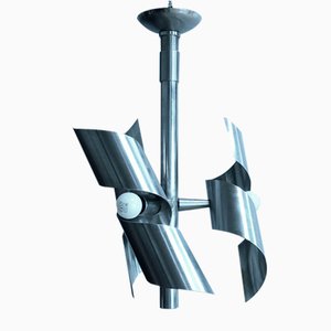 Space Age Stainless Steel Chandelier, 1960s
