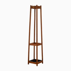 Arts and Crafts Oak Hall Stand Coat Rack, 1900