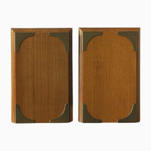 Fermalibri Mid-Century in legno, anni '60, set di 2