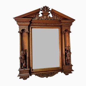 Renaissance Style Mirror in Walnut, 19th Century