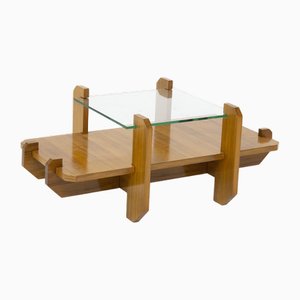 Italian Coffee Table with Glass Top by Vittorio Gregotti, 1960