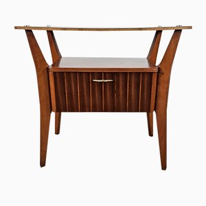 Bedside Table in Walnut and Maple with Formica Top attributed to Giò Ponti for La Permanente Mobili Cantù, 1940s