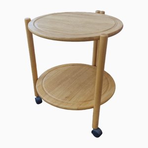 Table Basse Pliante Mid-Century en Hêtre sur Roulettes, Danemark, 1970