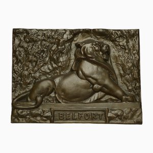Assiette Lion de Belfort en Bronze de Douchy Tourcoing, Début du 19ème Siècle