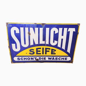 Cartel publicitario esmaltado para jabón Sunlicht, años 10