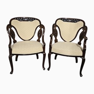 Ellbogenstühle für Damen und Herren, 1910, 2er Set