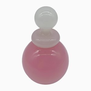 Vial de perfume opaco veneciano de cristal de Murano rosa de Murano, años 50