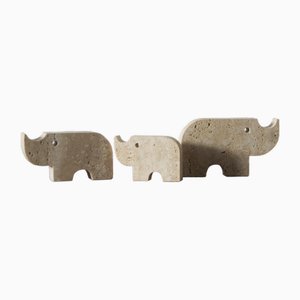 Travertine Animal Sculptures from Fratelli Mannelli, 1970, Set of 3
