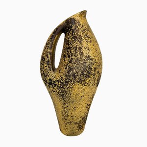 Large Sculptural Fat Lava Ceramic Jar-Shaped Floor Vase, 1950s