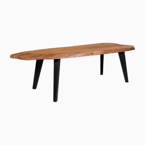 Slice Couchtisch aus Eiche mit schwarzen Holzbeinen