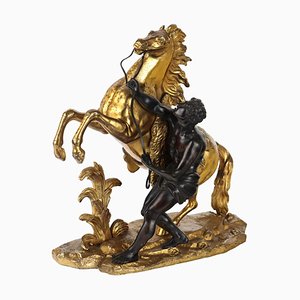 Antique Sculpture Tamer with Horse by G. Coustou, France, 19th Century