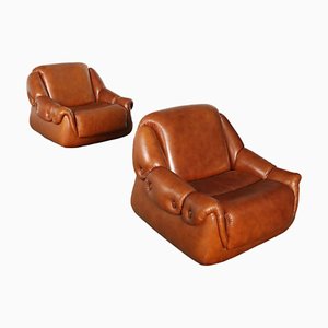 Set of Vintage Armchairs in Leatherette, Italy, 1970s
