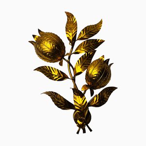 Florentine Flower Shape Wall Lamp attributed to Hans Kögl, Germany, 1950s