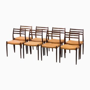 Modell 78 Esszimmerstühle von Niels O. Møller, 1950er, 8 . Set