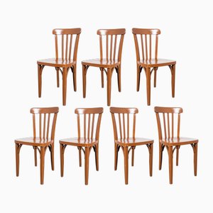 Esszimmerstühle aus Bugholz & Buche, 1950er, 7 . Set