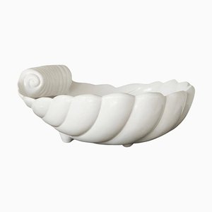 Large Mid-Century Shell Shaped Ceramic Bowl, 1940s
