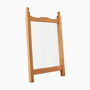 Wall Mirror in Oak in the style of Guillerme Et Chambron by Meubelfabriek Oisterwijk, 1970s
