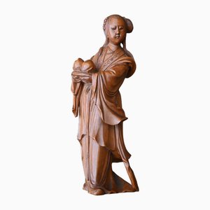 Guanyin Statue Carved in Boxwood