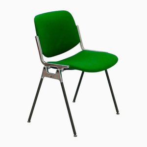 Mid-Century Stacking Green Fabric Chair by Giancarlo Piretti for Anomima Castelli, 1960s