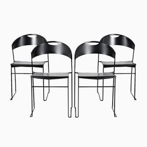 Juliet Stackable Chairs by Hannes Wettstein for Baleri, 1980s, Set of 4