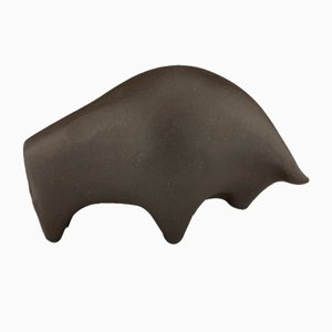 Mid-Century Bull Sculpture in Ceramic