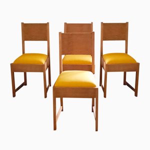 Dutch Art Deco Dining Chairs, 1920s, Set of 4