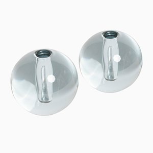 Glass Candlesticks by Per Lütken for Holmegaard, 1950s, Set of 2