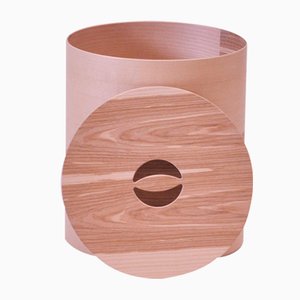 Round Container in Ash Wood by Villahomecollection