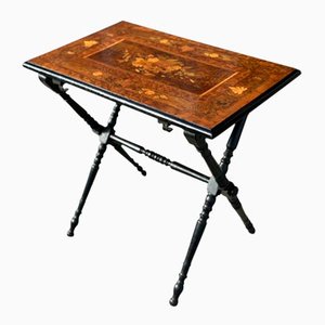 Antique Napoleon III Marquetry Folding Table, 1880