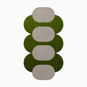 #070 Green and Grey Rug by Tapis Studio for Hommés Studio