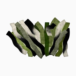 #064 Teppich in Grün, Schwarz & Grau von Tapis Studio für Hommés Studio