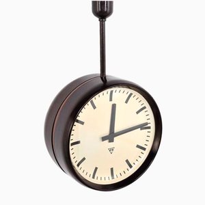 Double-Sided Wall Clock from Pragotron, 1960s