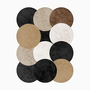 #063 Brauner, Beige, Weißer Teppich von Tapis Studio für Hommés Studio