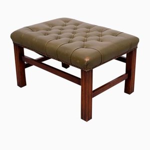 Repose-Pied Chesterfield en Cuir Vert, Angleterre, 1960zs