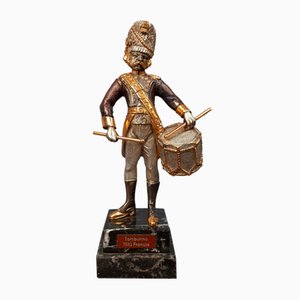 Estatua de Drummer 1510 de latón dorado, Francia, años 80