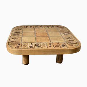 Table Basse Modèle Herbiers en Hêtre par Roger Capron, 1970s