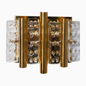 Scandinavian Wall Mounted Sconce in Crystal Glass and Brass by Hans Agne Jakobsson for Markaryd
