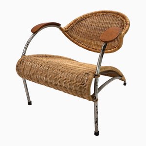 Rattan Streamline Lounge Chair, 1970