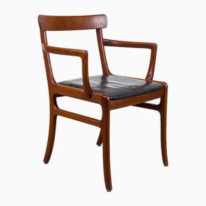 Fauteuil Rungstedlund en Teck et Cuir par Ole Wanscher pour P. Jeppesen, 1960s
