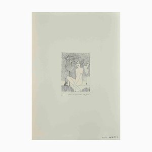 Leo Guida, Woman with Signals, Original Etching, 1989